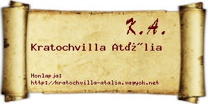 Kratochvilla Atália névjegykártya
